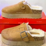 ⁦سابو شتوي مبطّن بالفرو للنساء - نعل عالي Plaka1 Cozy Sabot⁩ - الصورة ⁦4⁩